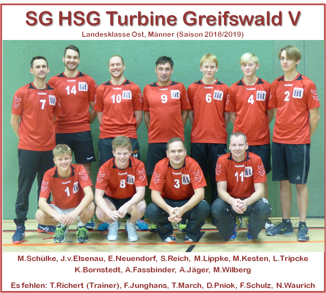 Mannschaftsfoto SG HSG Turbine Greifswald V